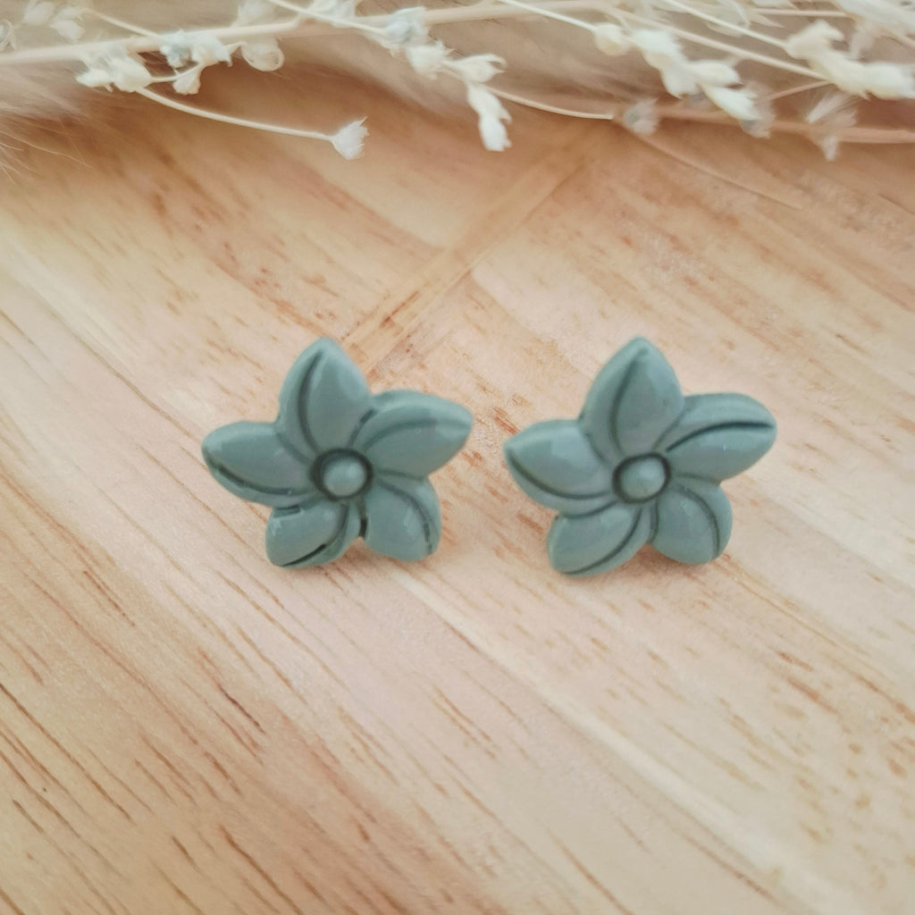 Boucles d'oreilles puces fleurs