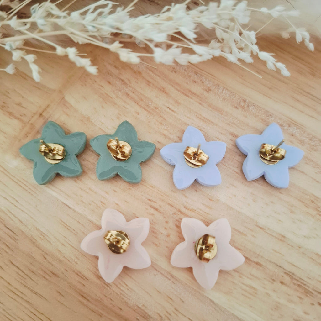 Boucles d'oreilles puces fleurs