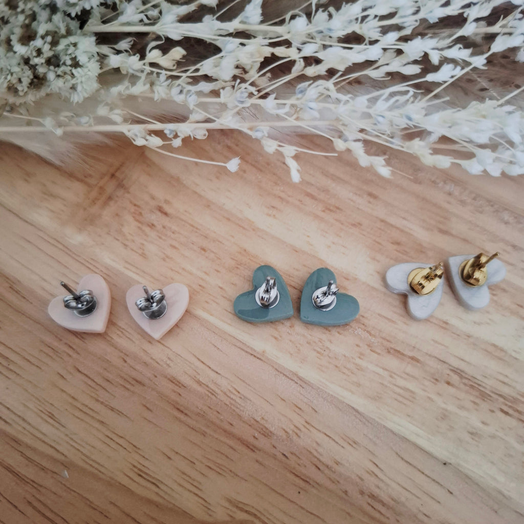 Boucles d'oreilles puces coeur