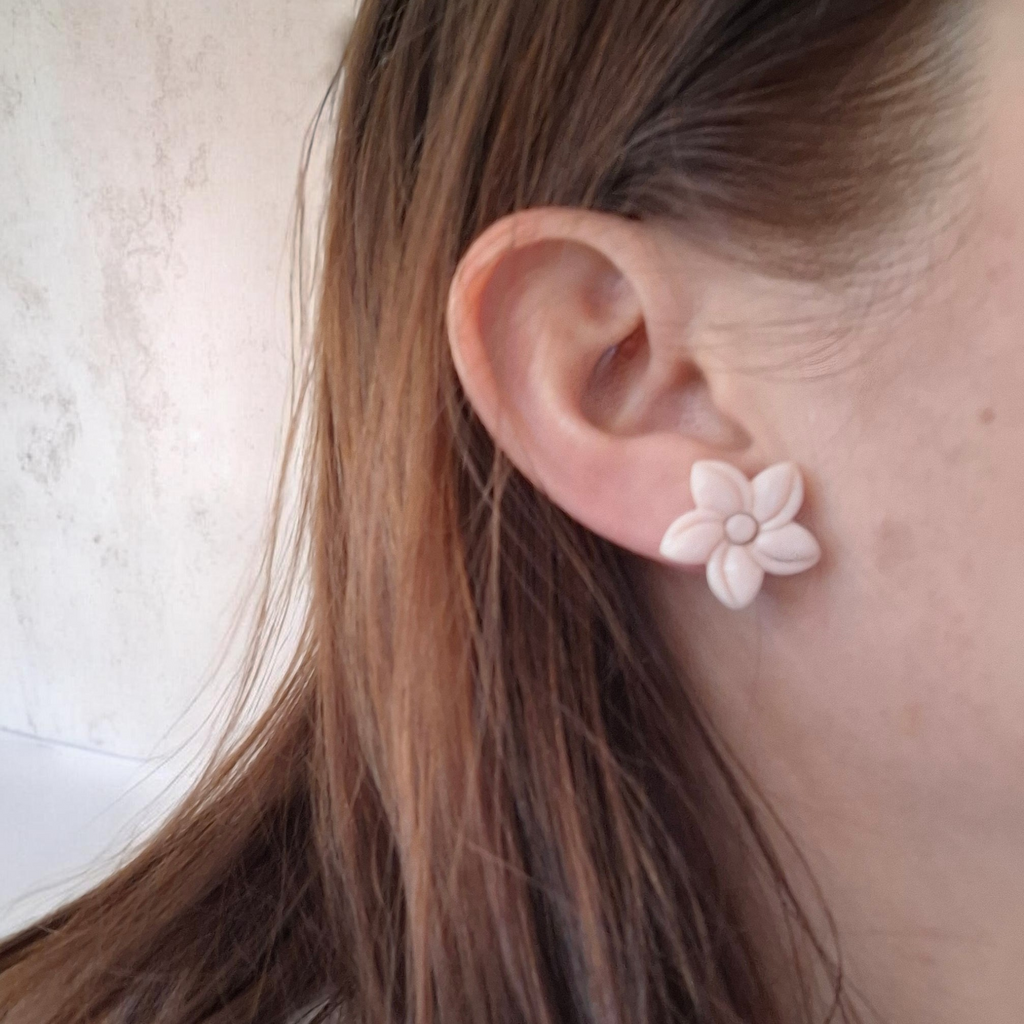 Boucles d'oreilles puces fleurs