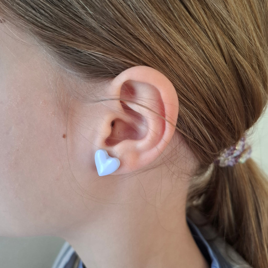 Boucles d'oreilles puces coeur