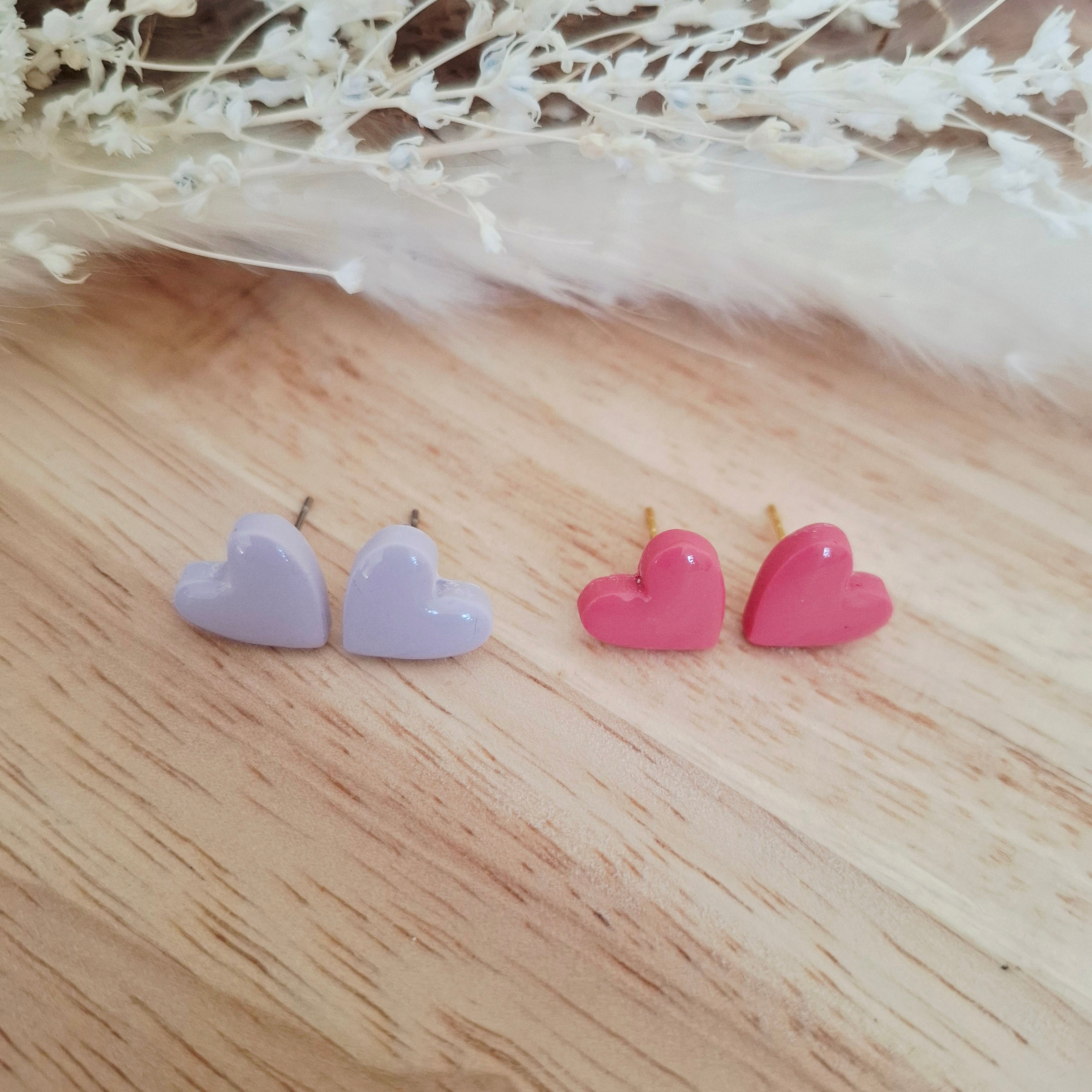 Boucles d'oreilles puces coeur