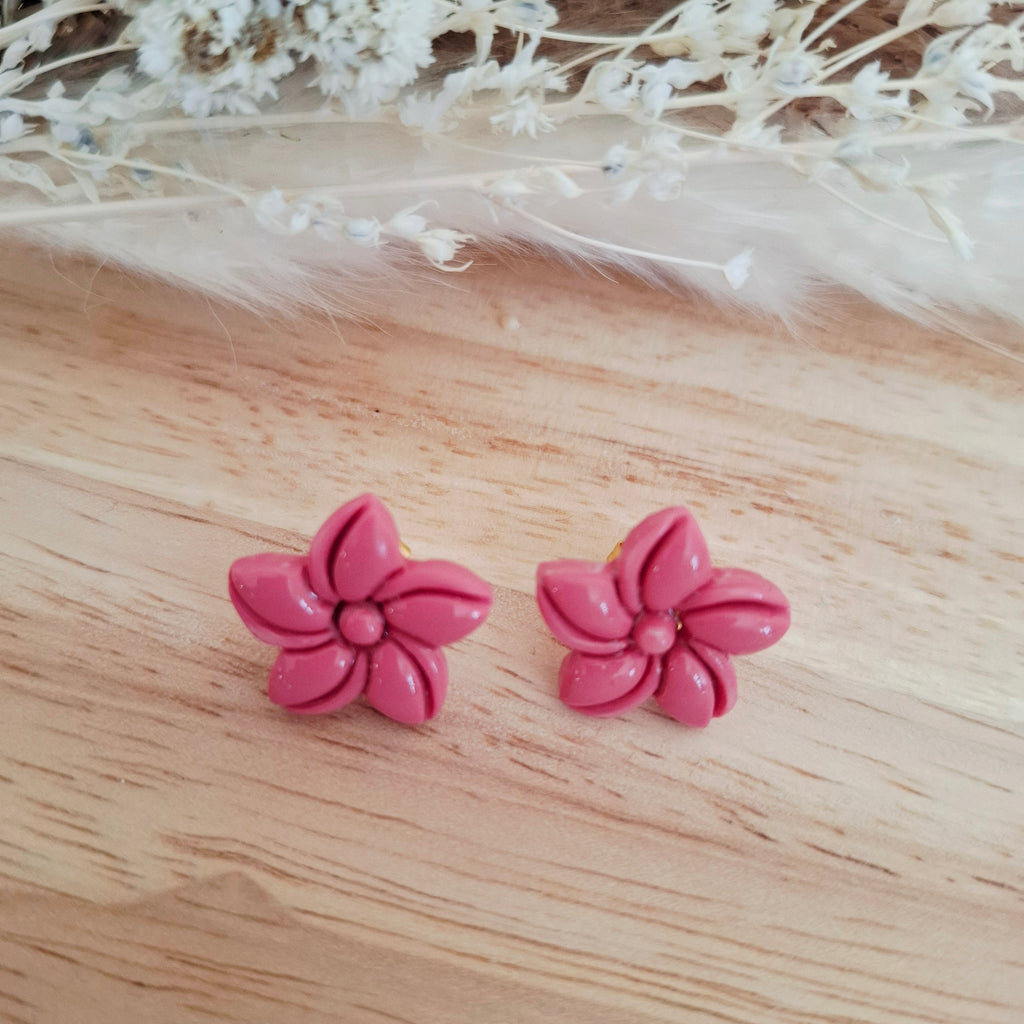 Boucles d'oreilles puces fleurs