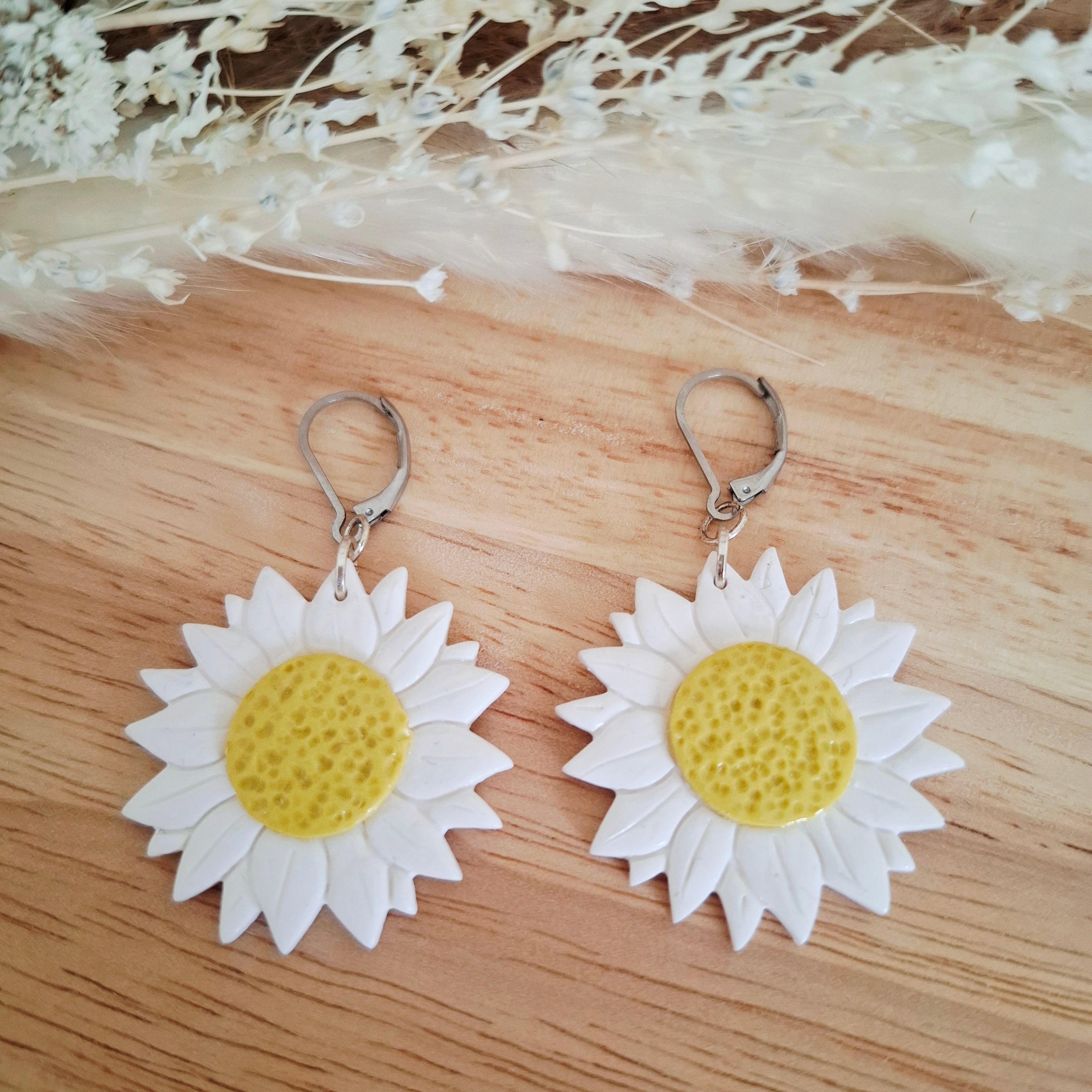 Boucles d'oreilles Marguerite, Tournesol