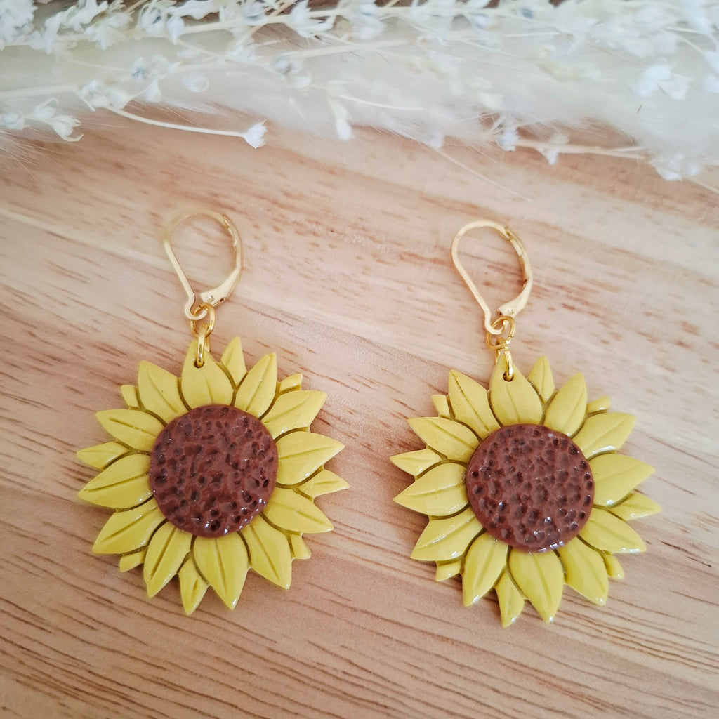Boucles d'oreilles Marguerite, Tournesol