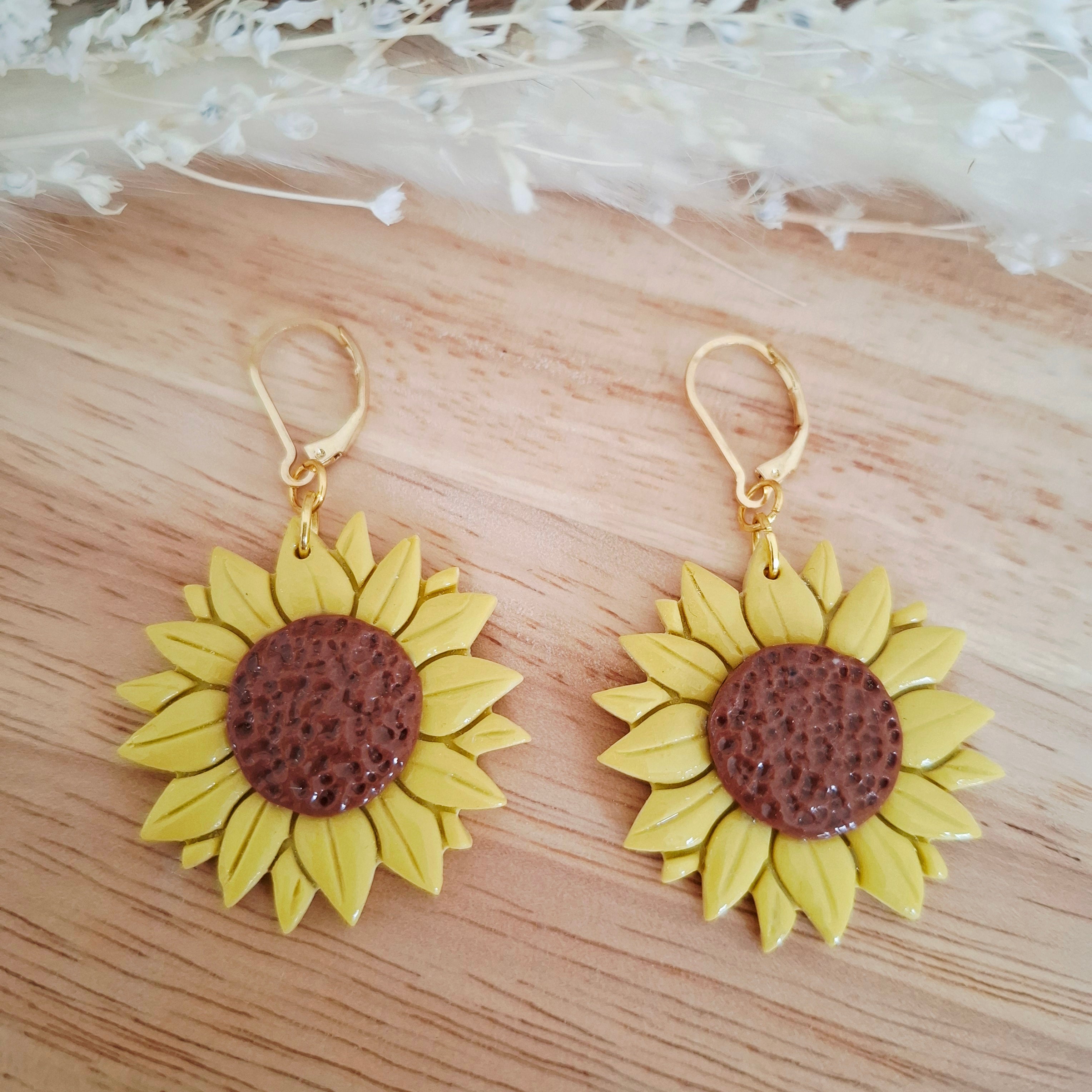 Boucles d'oreilles Marguerite, Tournesol