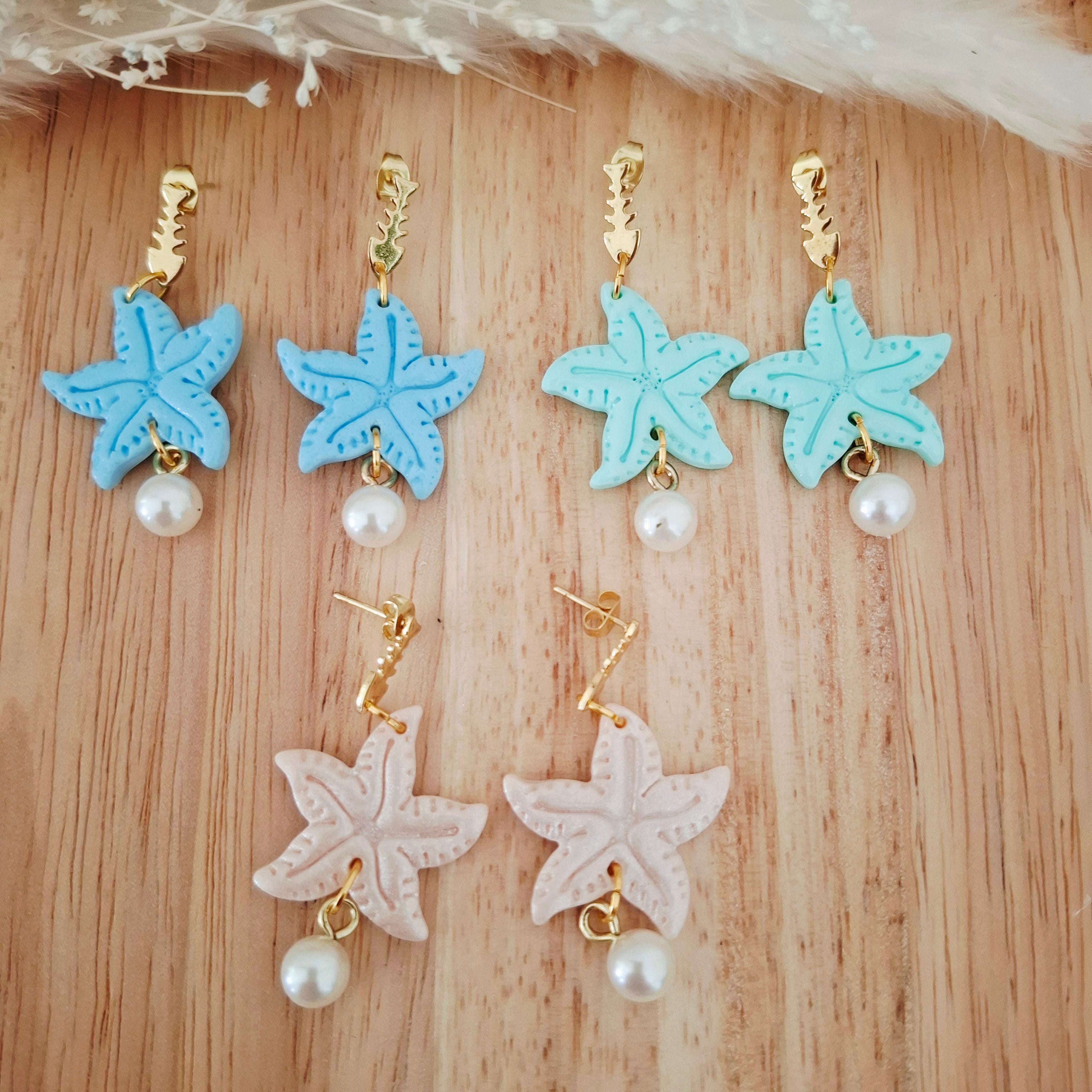 Boucles d'oreilles Etoile perlée