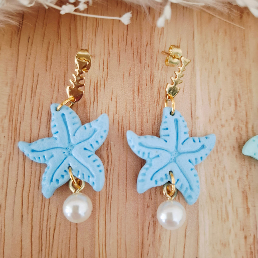 Boucles d'oreilles Etoile perlée