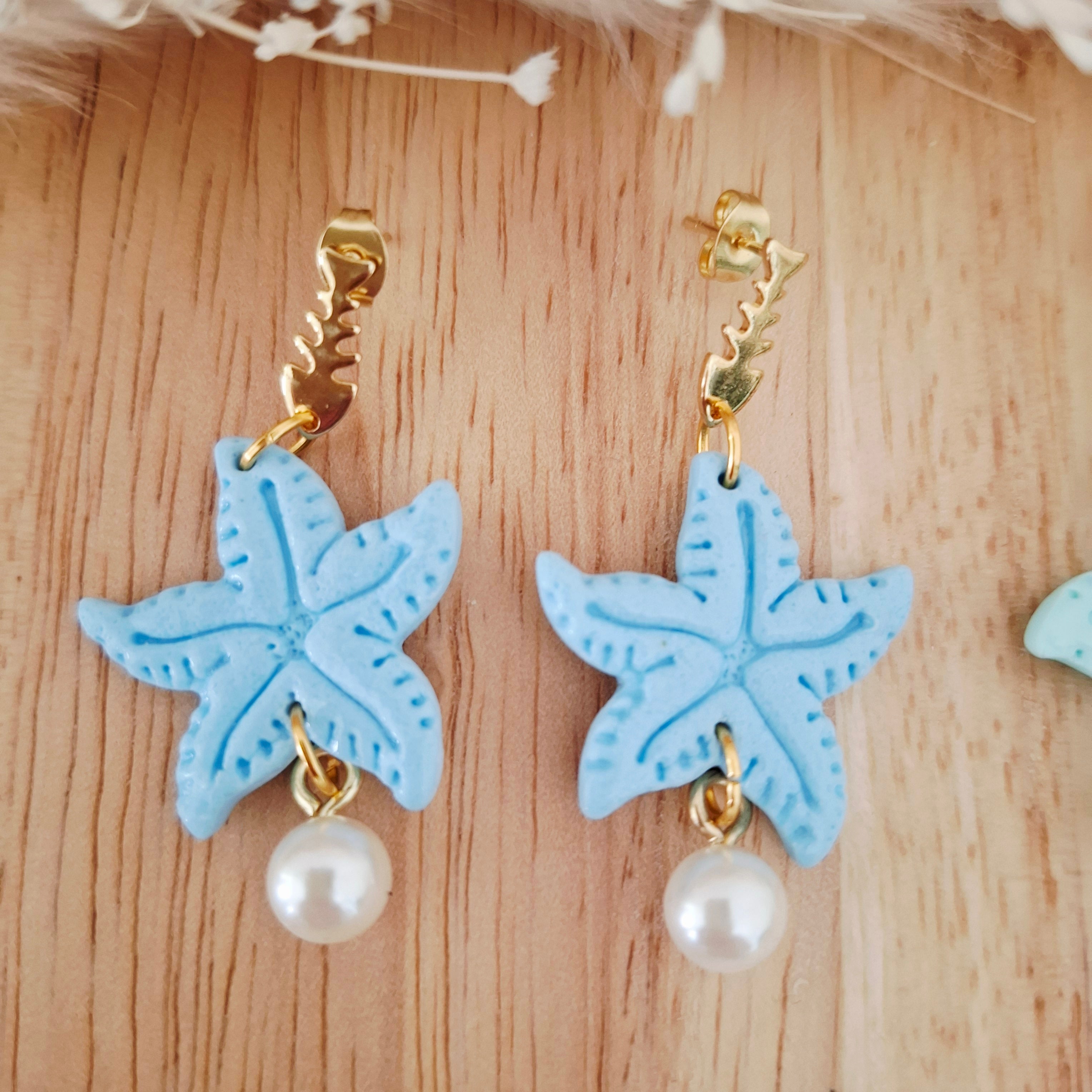 Boucles d'oreilles Etoile perlée