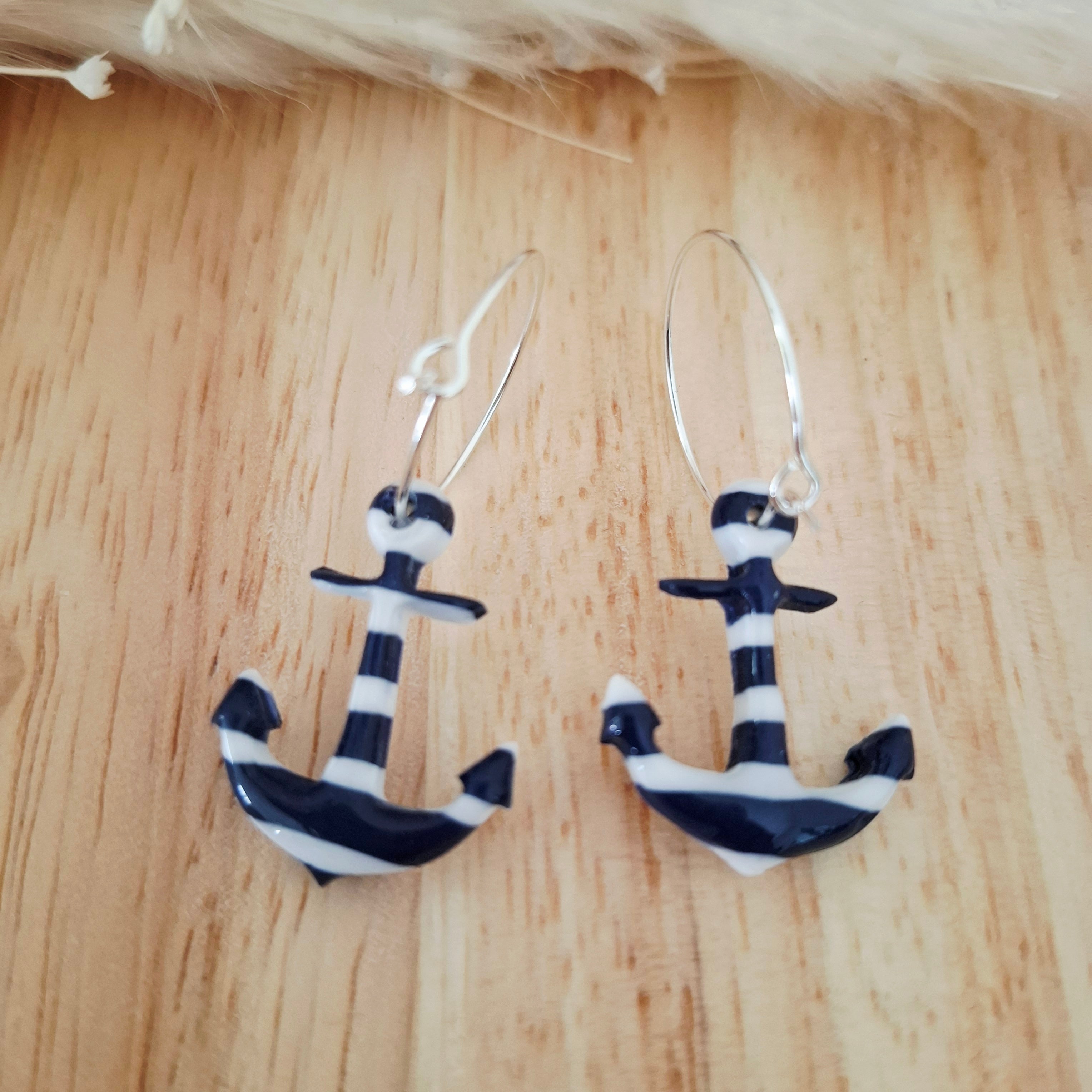 Boucles d'oreilles petite ancre marine