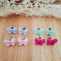 Boucles d'oreilles puces papillon