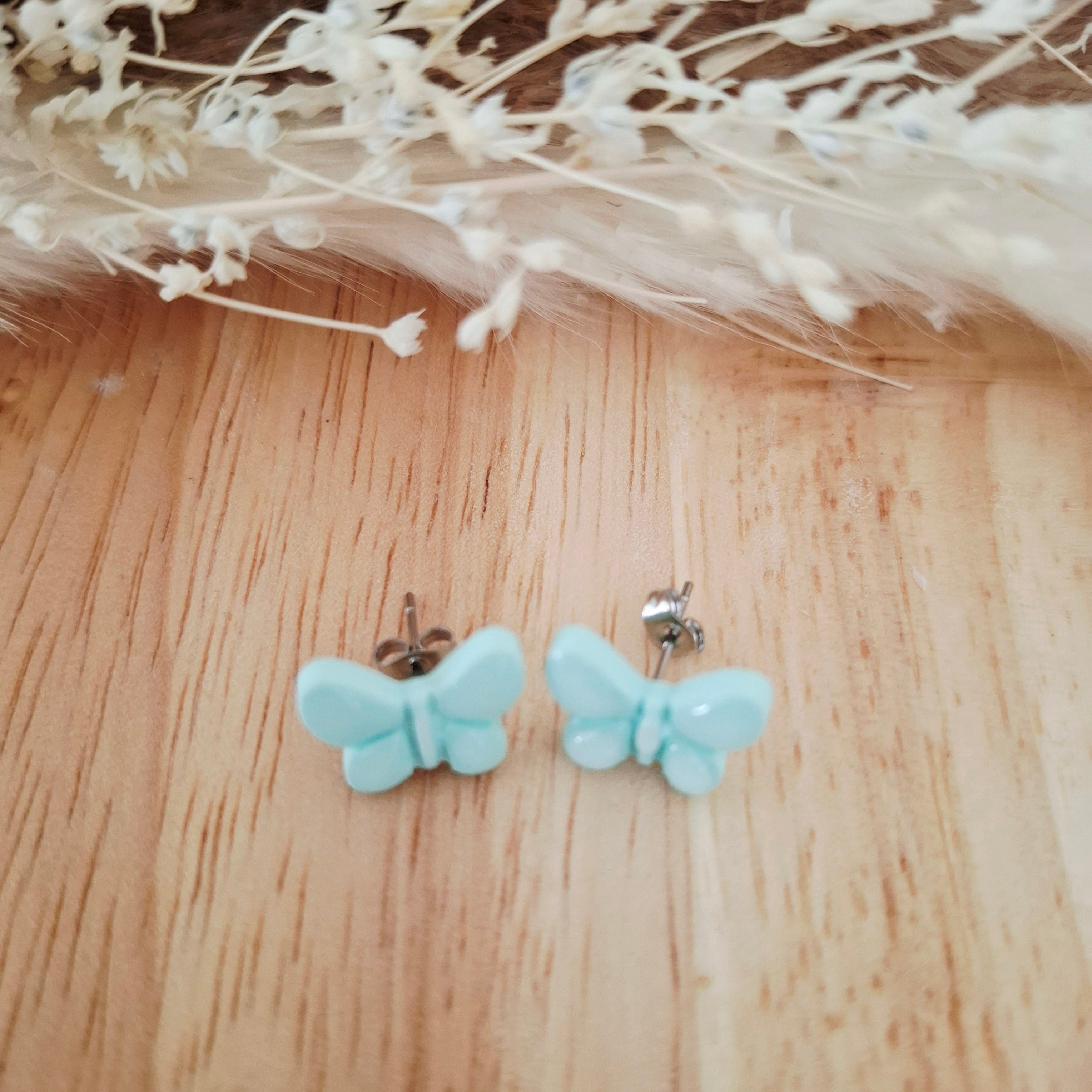 Boucles d'oreilles puces papillon