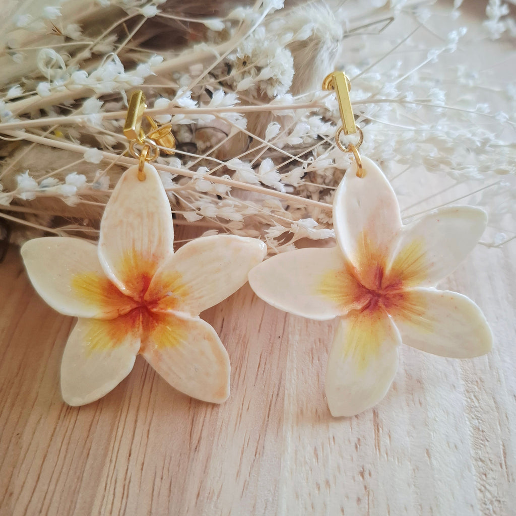 Boucles d'oreilles Plumeria