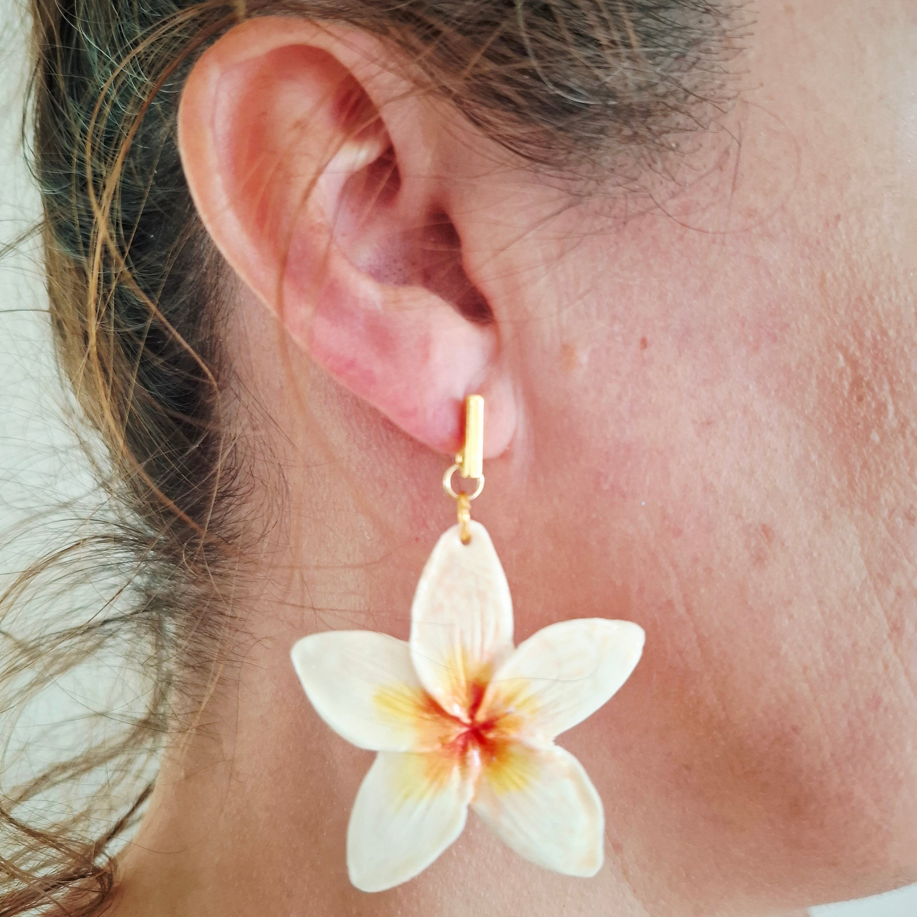 Boucles d'oreilles Plumeria
