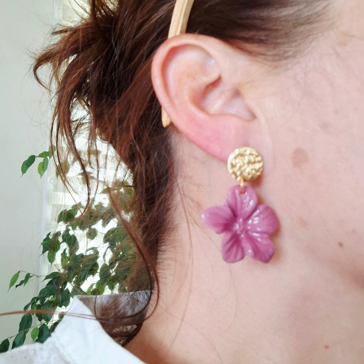 Boucles d'oreilles Hellebore