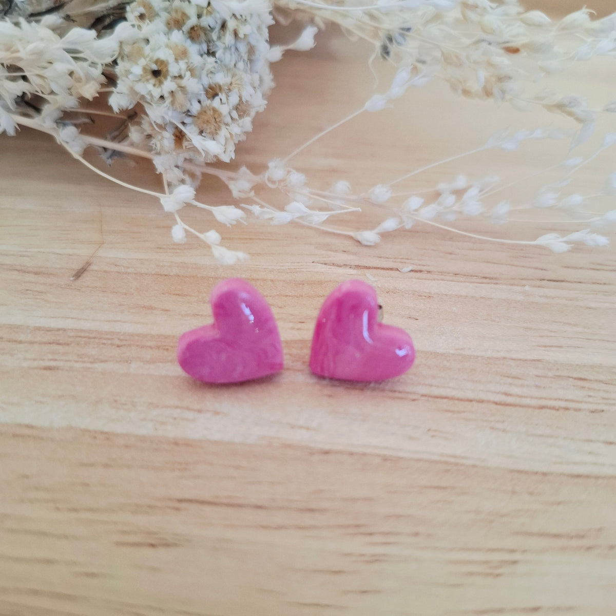 Boucles d'oreilles puces coeur