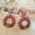 Boucles d'oreilles couronne citrouille