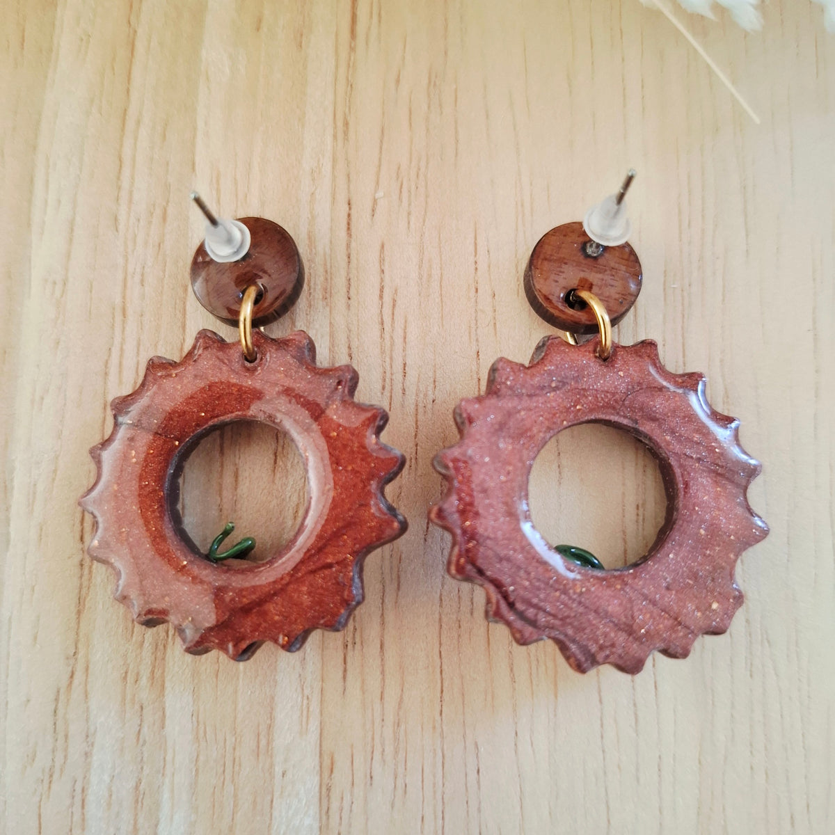 Boucles d'oreilles couronne citrouille